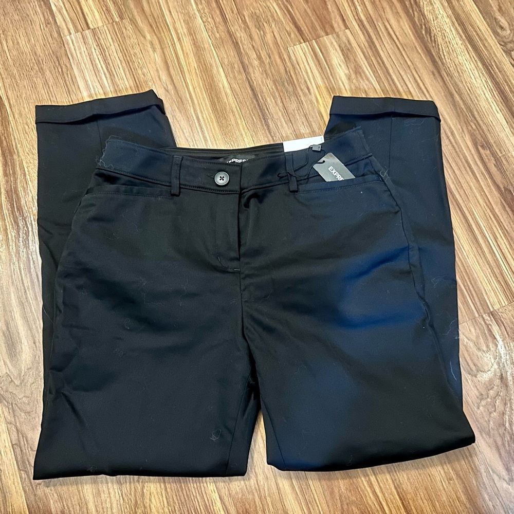 Express Stretch Straight Mid Rise Pants - Picture 4 of 9